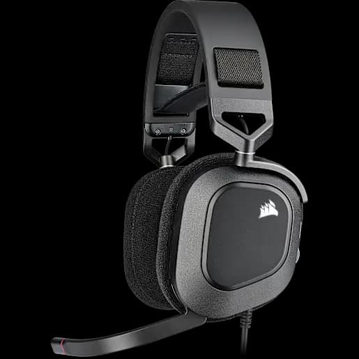 CORSAIR Cuffia gaming cablata con microfono HS80 RGB USB, carbonio