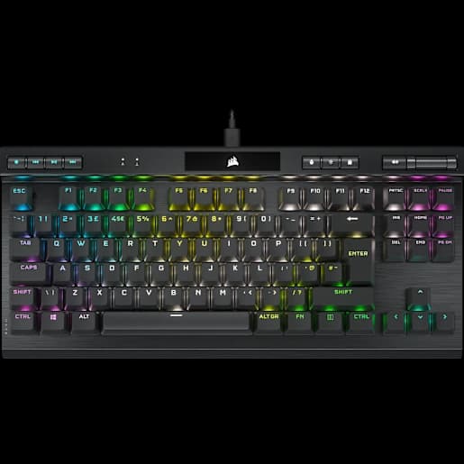 CORSAIR K70 RGB TKL CHAMPION SERIES Optical-Mechanical Gaming Keyboard with PBT DOUBLE SHOT PRO Keycaps (UK)