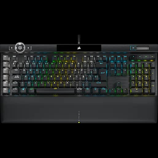 Teclado óptico mecânico gamer K100 RGB - CORSAIR OPX Switch - Preto (ES)