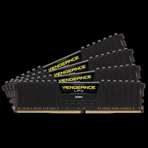 CORSAIR Kit di memoria Nero C16 2666MHz DRAM DDR4 da 32GB (4 x 8GB) VENGEANCE® LPX