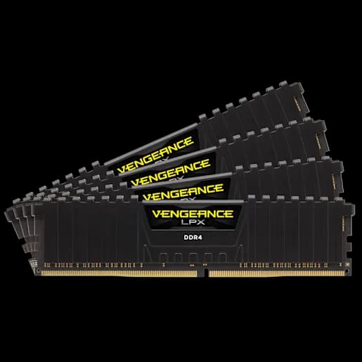 CORSAIR Kit di memoria Nero – C16 2666MHz DRAM DDR4 da 64GB (4 x 16GB) VENGEANCE® LPX
